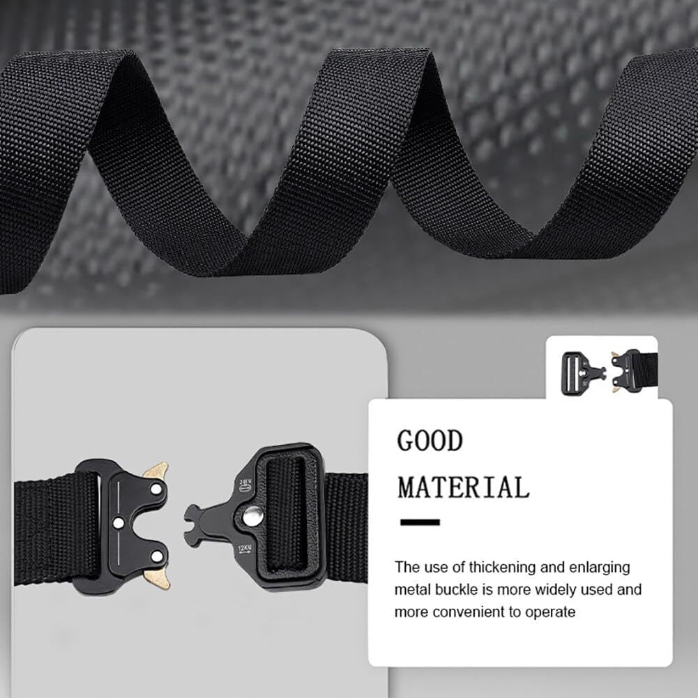 Black Adjustable Tactical Battle Belt Set - Padded MOLLE Outer Belt & Nylon Inner Belt