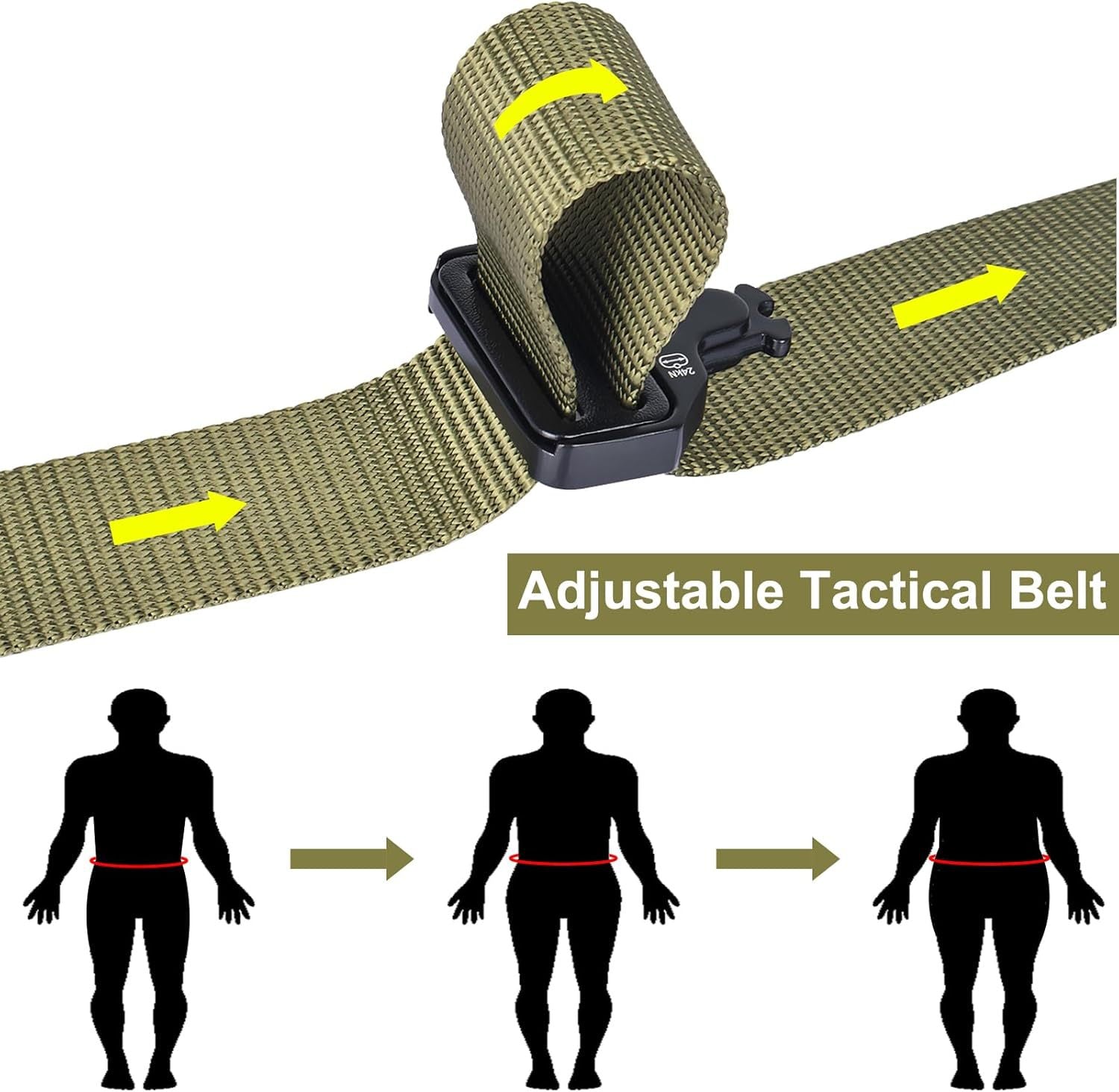 Black Adjustable Tactical Battle Belt Set - Padded MOLLE Outer Belt & Nylon Inner Belt