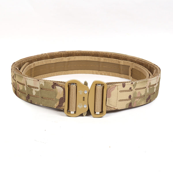 Dual Layer Quick Release Tactical Belt - Attachment System, Alloy Cobra Buckle, Adjustable Nylon(Camouflage)