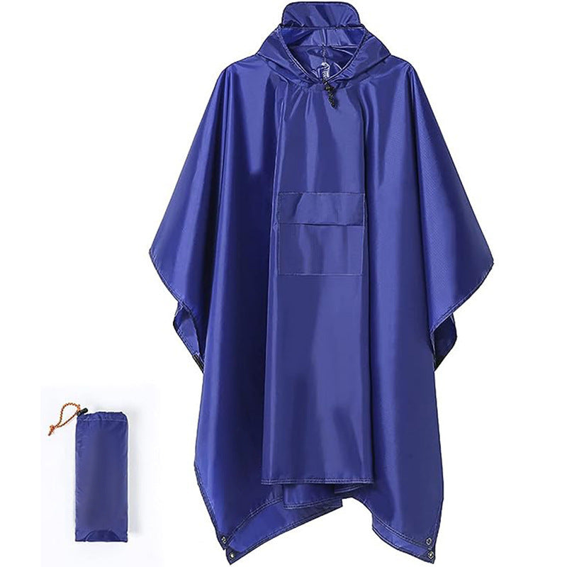 3-in-1 Waterproof Rain Poncho & Emergency Shelter, Blue
