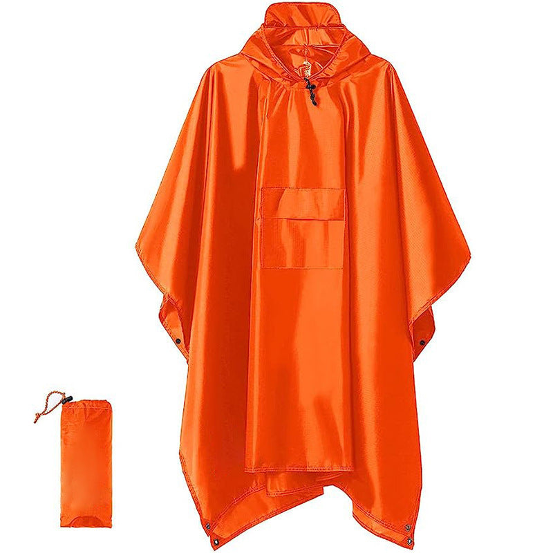 3-in-1 Waterproof Rain Poncho & Emergency Shelter, Orange