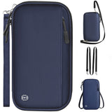 Dark blue RFID Blocking Travel Wallet
