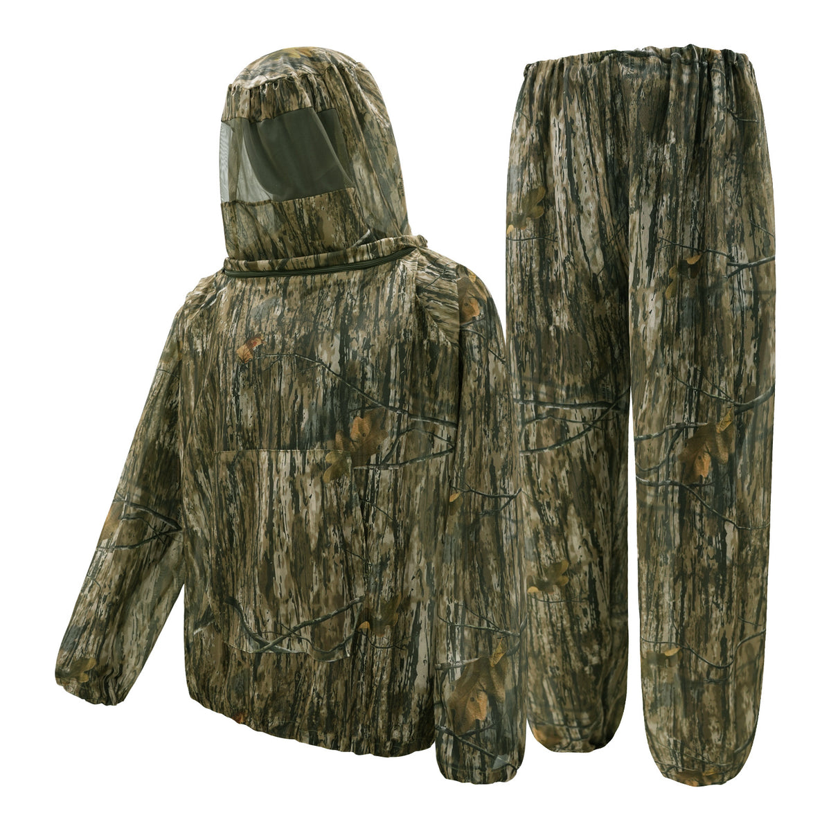 Mosquito Repellent Mesh Ghillie Suit, XL/XXL, Bark & Dead Leaves Camo