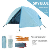 Single-Person Off-Ground Camping Tent for Camp Bed, Mosquito Net, Blue