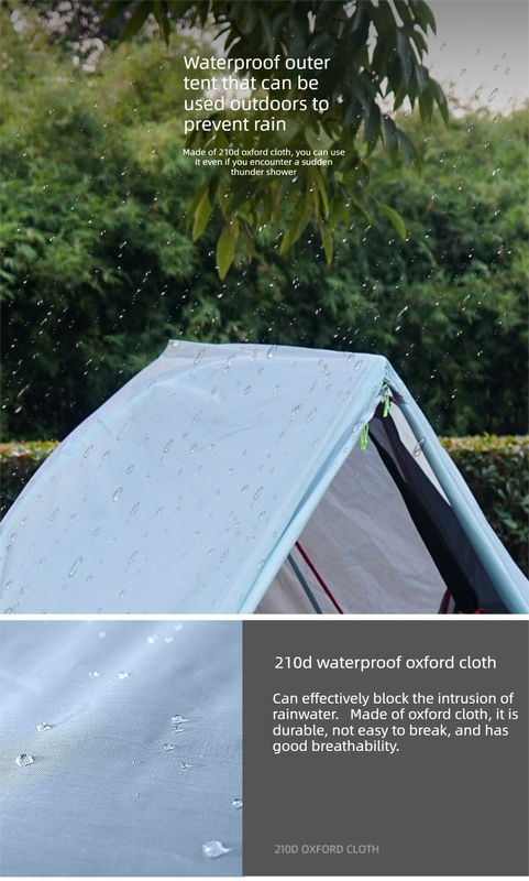 Single-Person Off-Ground Camping Tent for Camp Bed, Mosquito Net, Black