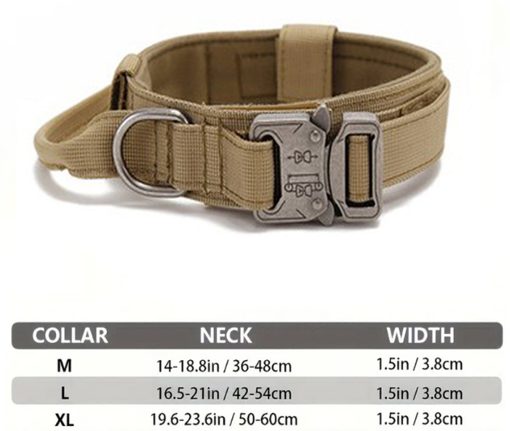 M Army-green Heavy Duty Tactical Dog Collar