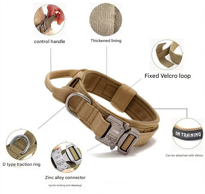 XL Army-green Heavy Duty Tactical Dog Collar
