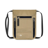 Khaki RFID Neck Passport Holder