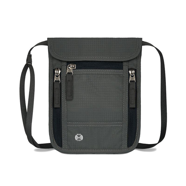 Dark Grey RFID Neck Passport Holder