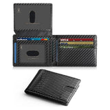 Carbon Fiber RFID Blocking Trifold Wallet - Slim Men's Secure Everyday Carry Wallet