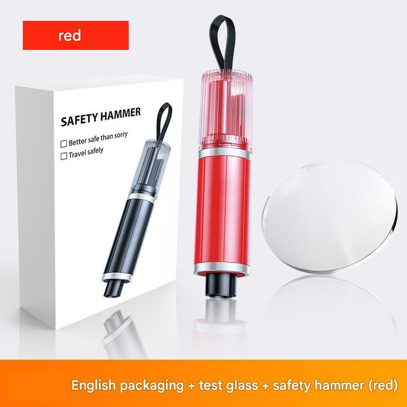 2-in-1 Car Window Breaker & Seatbelt Cutter, Red
