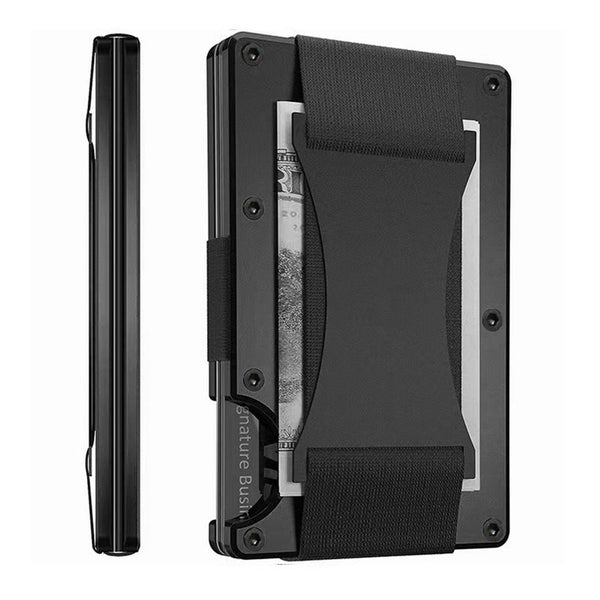 Black Slim RFID Blocking Aluminum Card Holder