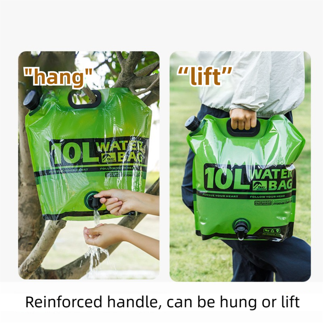 Collapsible Outdoor Water Storage Bag with Tap - 10L