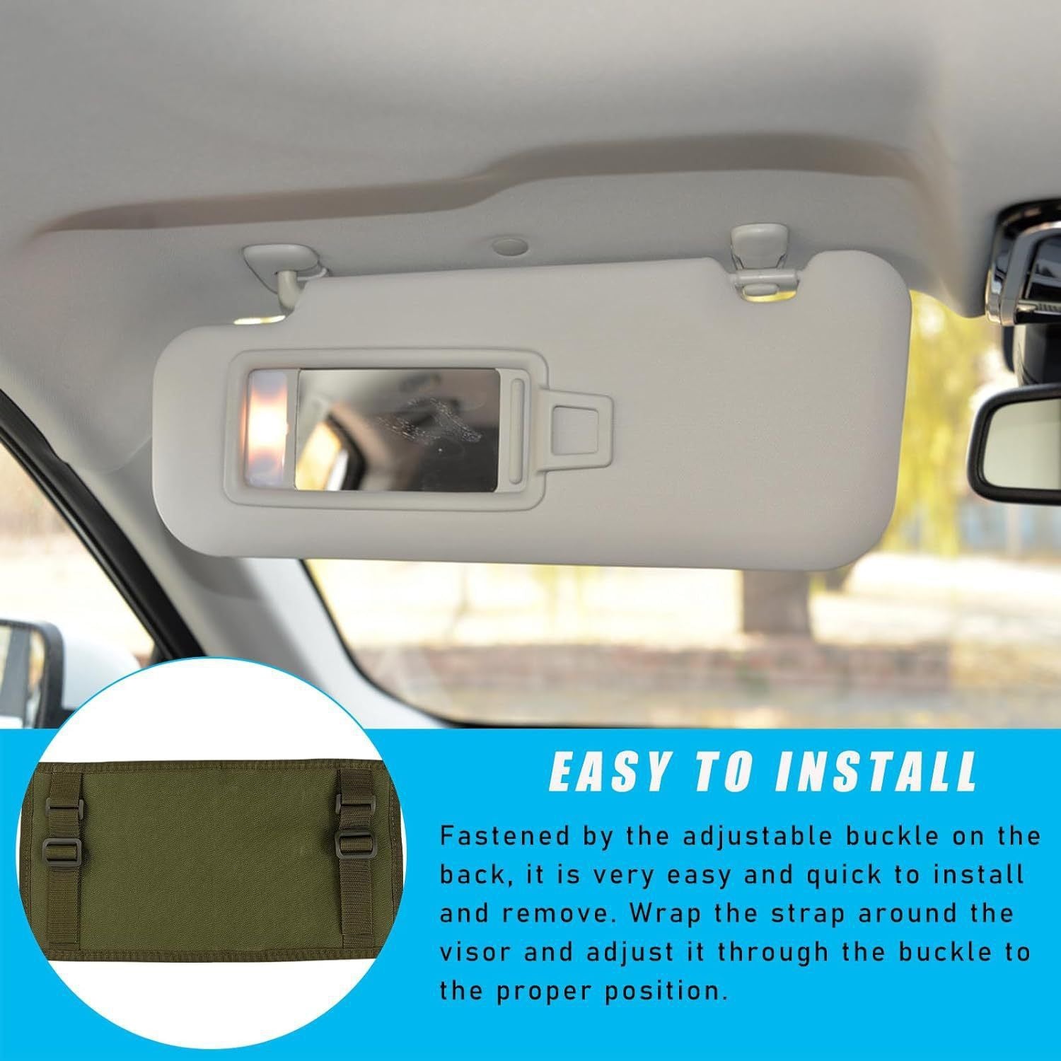 Khaki Tactical Molle Car Sun Visor Organizer