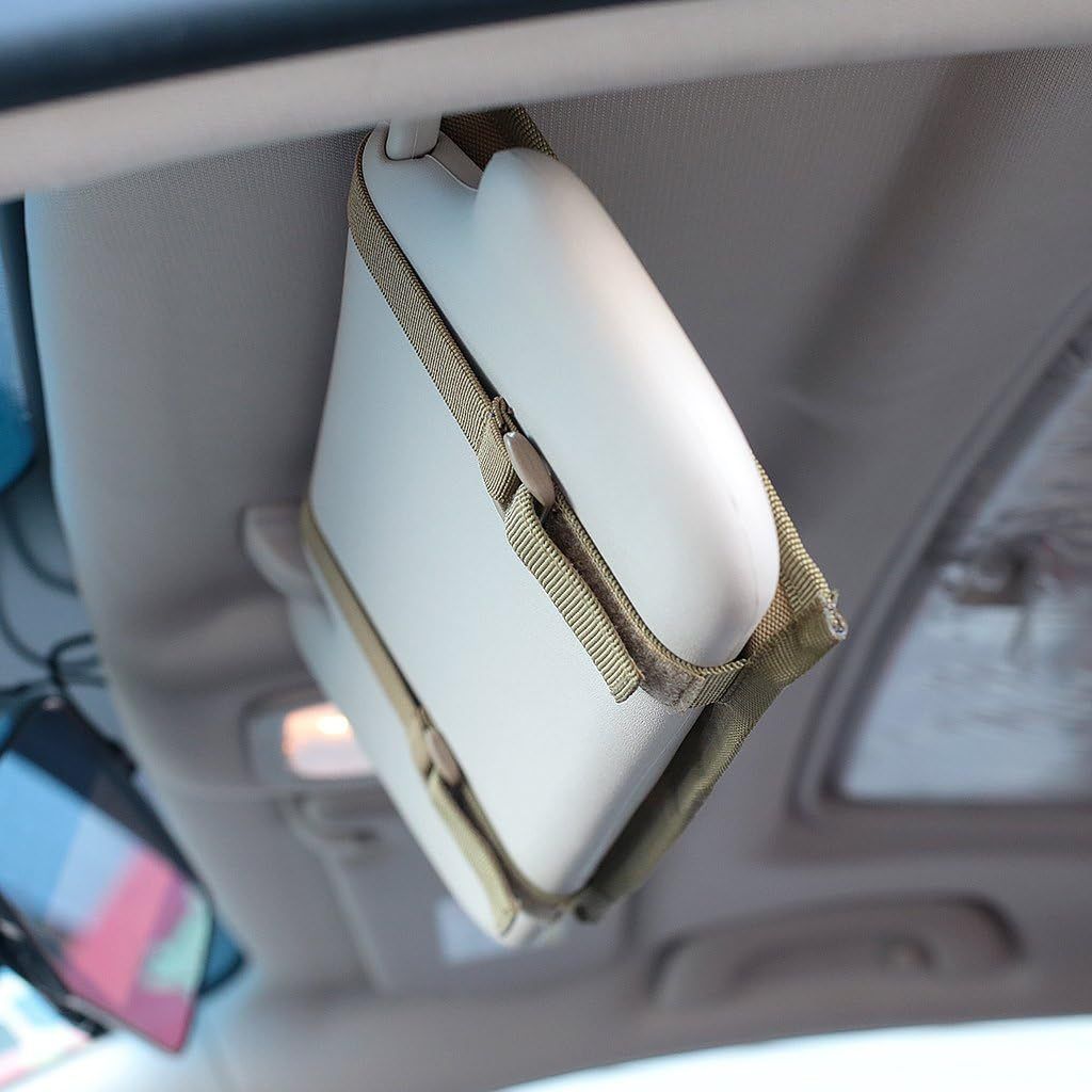 Khaki Tactical Molle Car Sun Visor Organizer