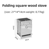 Folding Stainless Steel Camp Stove, Small, 21 x 14 x 14cm