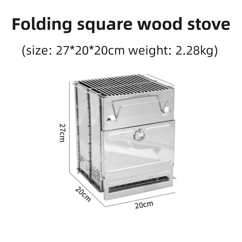 Folding Stainless Steel Camp Stove, Large, 27 x 20 x 20cm