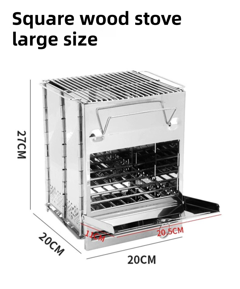 Folding Stainless Steel Camp Stove, Large, 27 x 20 x 20cm – image 2
