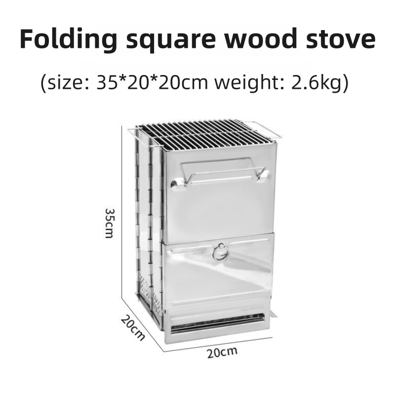 Folding Stainless Steel Camp Stove, Extra Large, 35 x 20 x 20cm