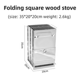 Folding Stainless Steel Camp Stove, Extra Large, 35 x 20 x 20cm