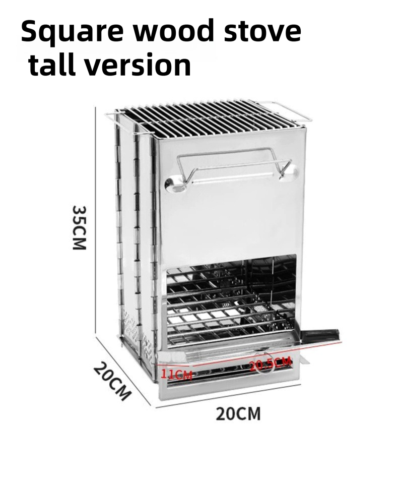 Folding Stainless Steel Camp Stove, Extra Large, 35 x 20 x 20cm