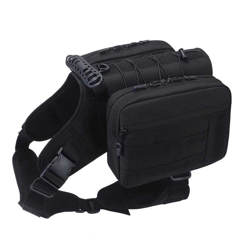 2-in-1 Dog Saddlebag Harness Backpack, Black