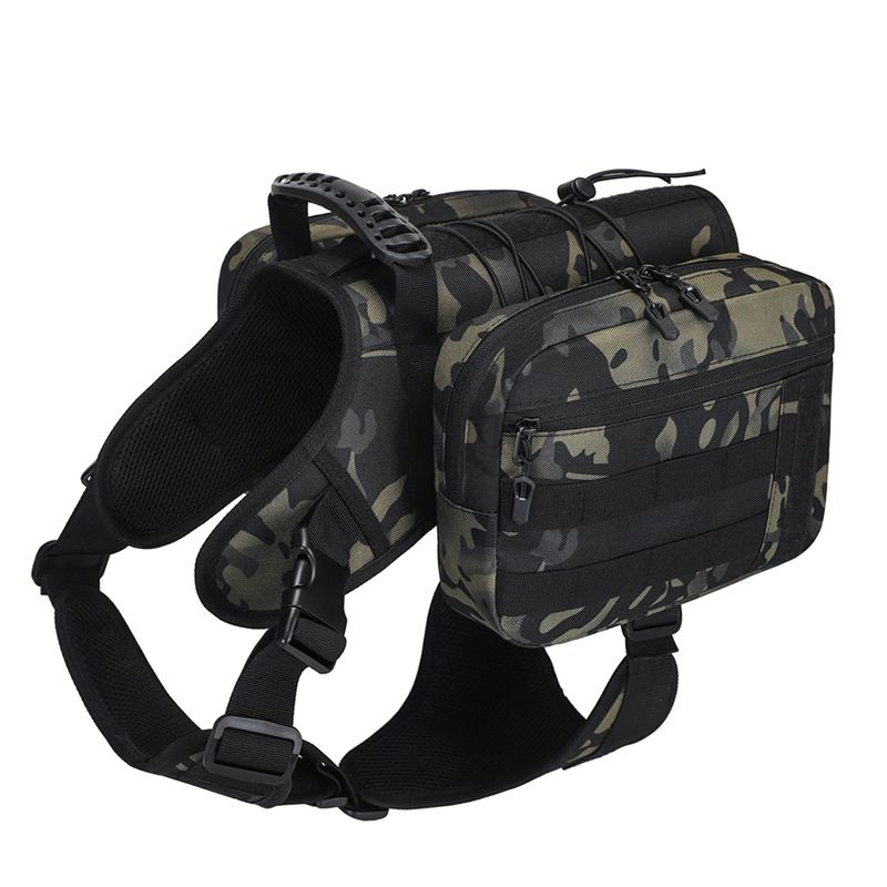 2-in-1 Dog Saddlebag Harness Backpack, Camouflage