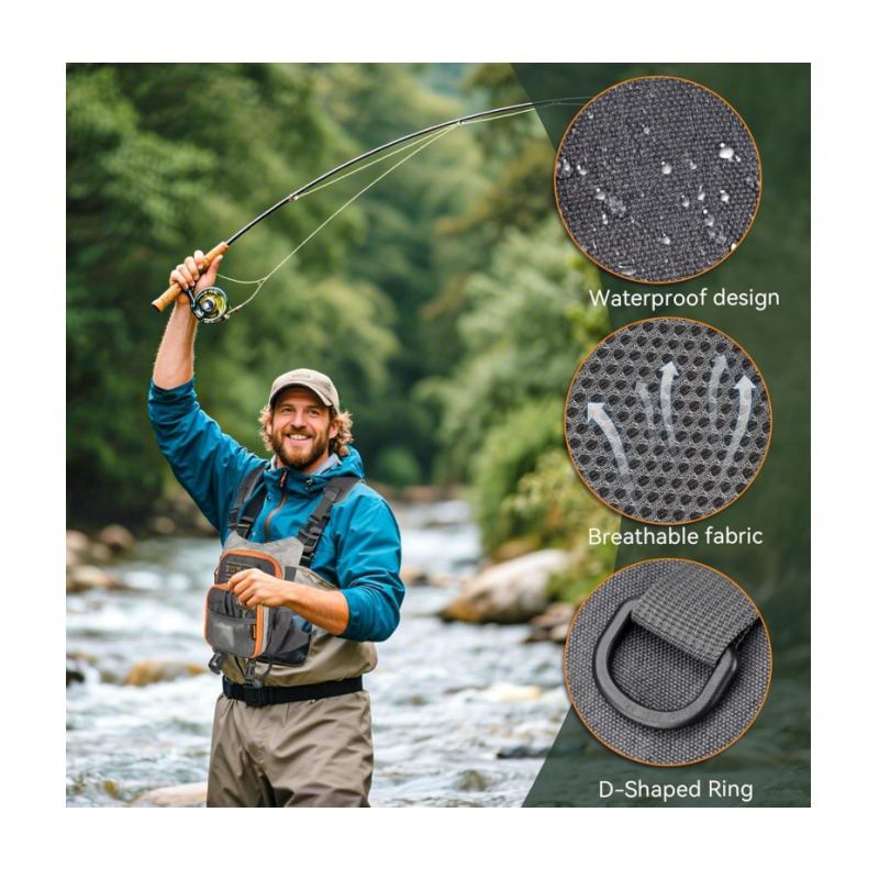 Lightweight Fly Fishing Chest Pack, 28 x 33 cm