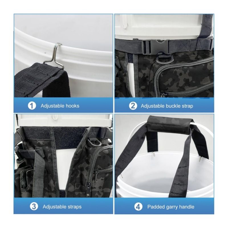 Camouflage Fishing Bucket Storage Wrap & Mesh Cover, 87 x 28 cm