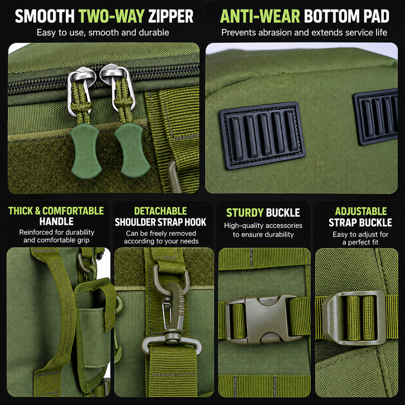 Fishing Tackle Backpack with Rod Holders, Green
