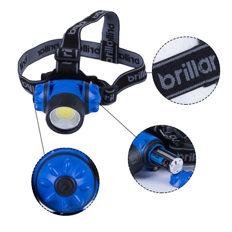 3-Mode COB LED Headlamp, 120 Lumens, Black/Blue