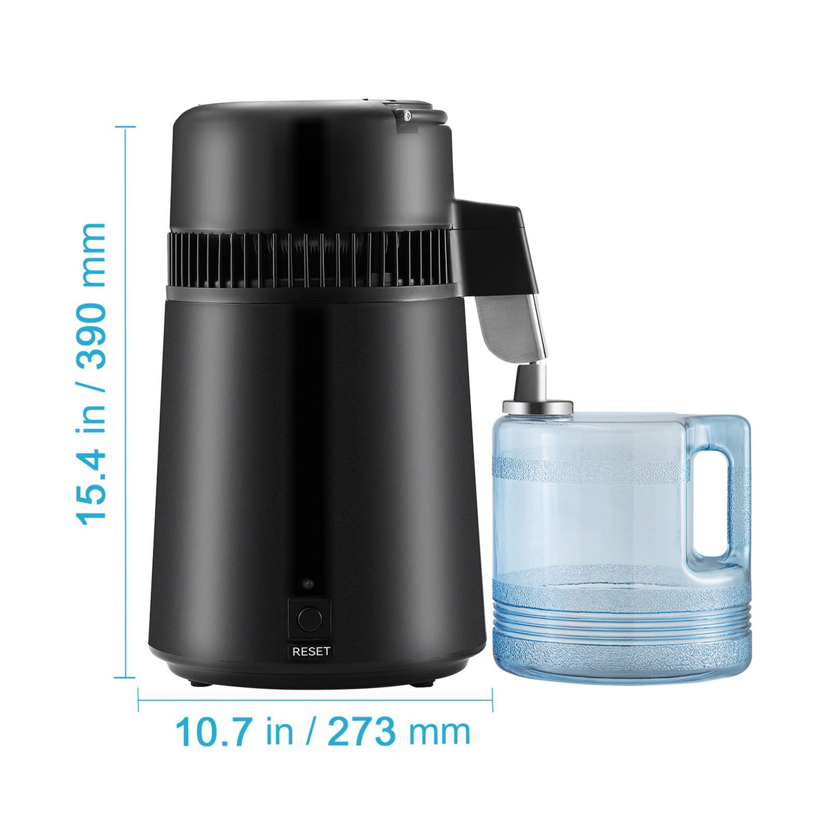 4L Water Distiller, 750W, Stainless Steel Interior, Black