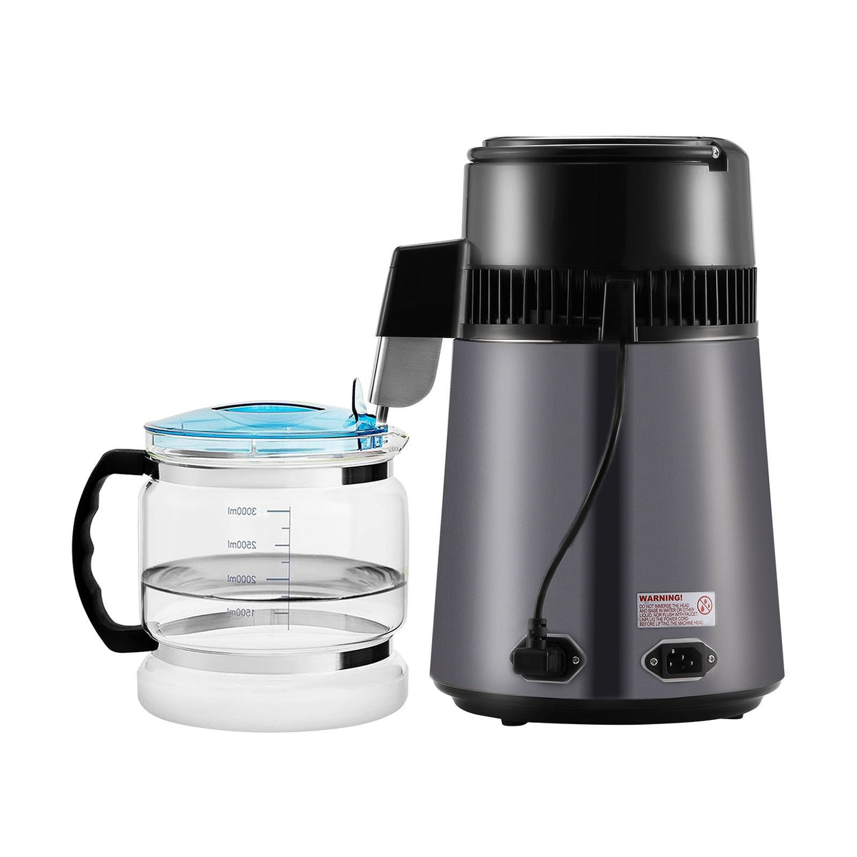 4L Water Distiller, 750W, Stainless Steel Interior, Grey