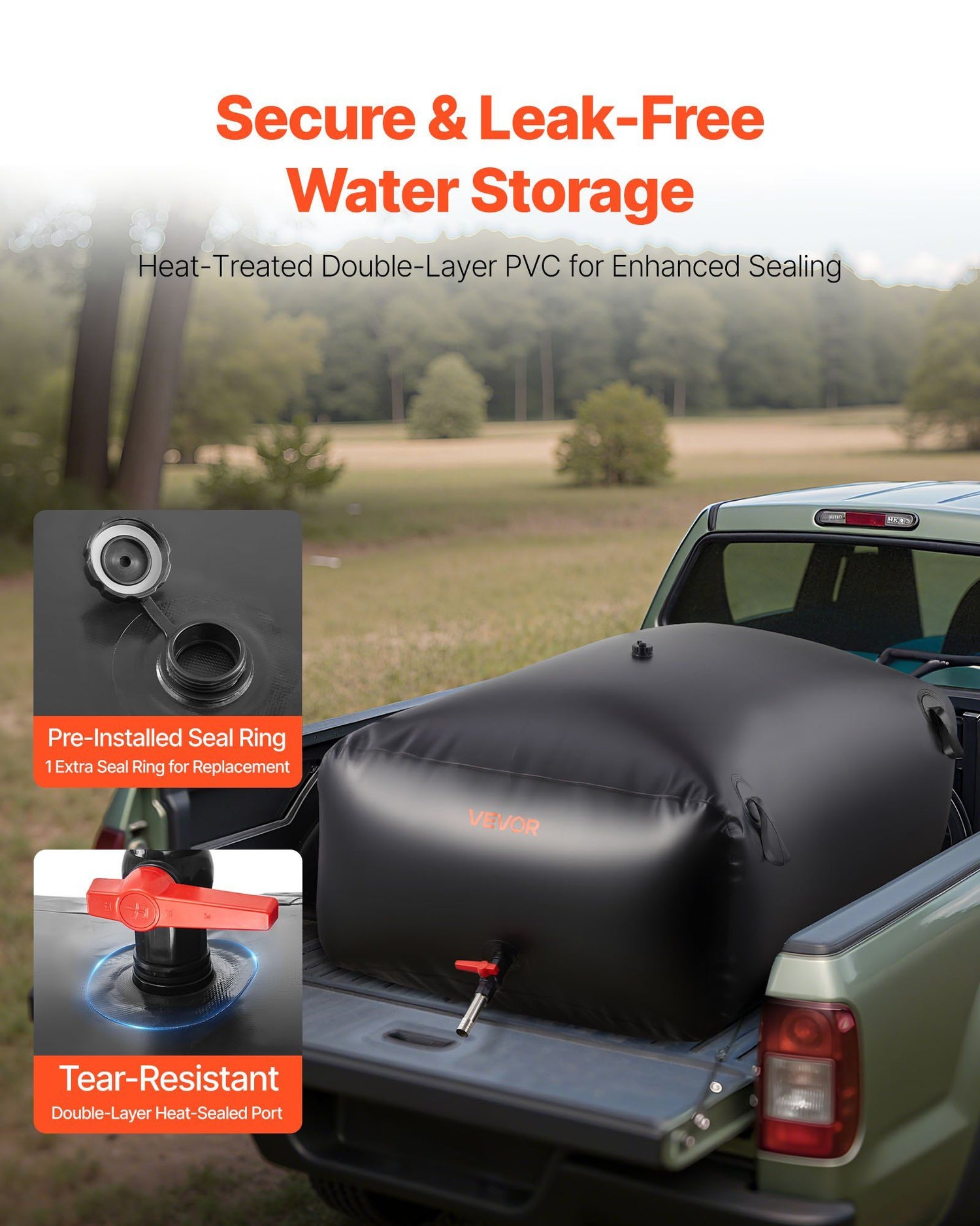 540L (142.7 Gallon) Heavy-Duty PVC Water Storage Bladder