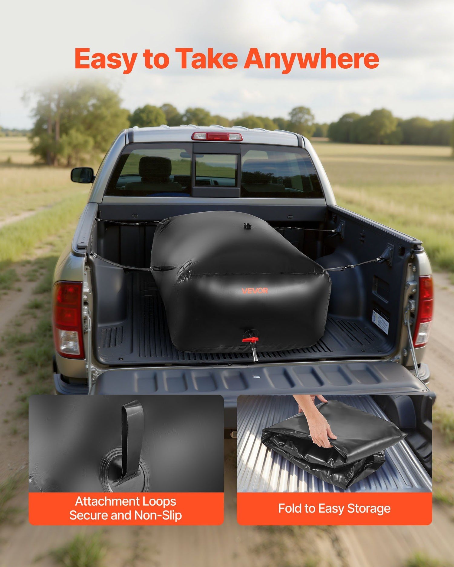 540L (142.7 Gallon) Heavy-Duty PVC Water Storage Bladder