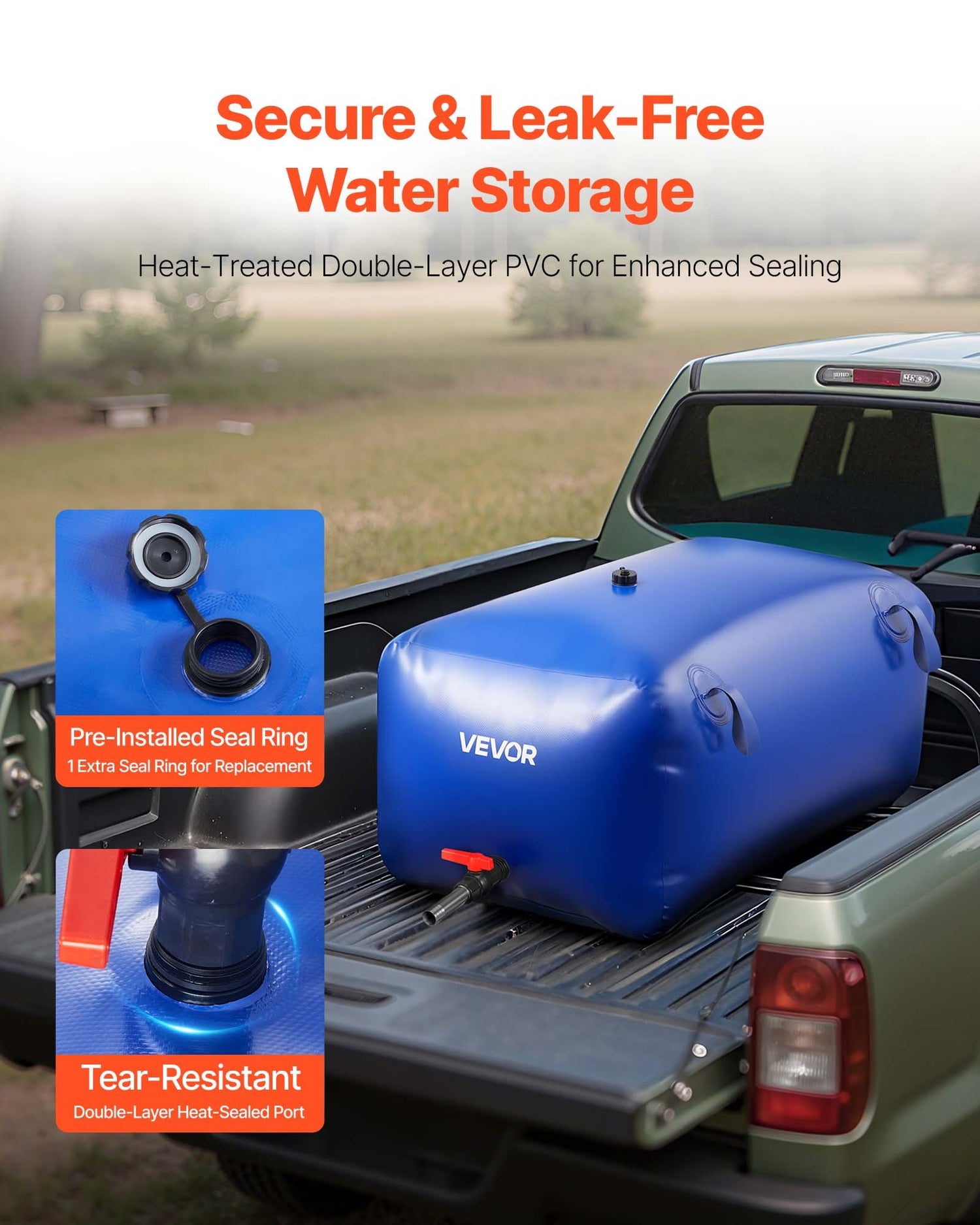 240L (63.4 Gallon) Heavy-Duty PVC Water Storage Bladder