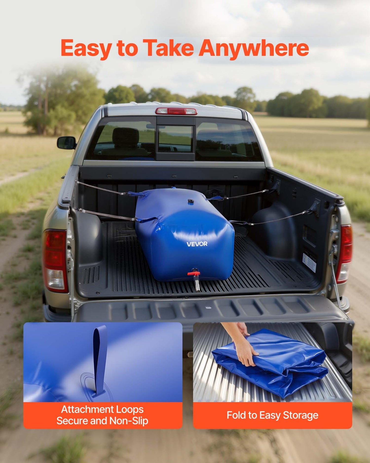 240L (63.4 Gallon) Heavy-Duty PVC Water Storage Bladder