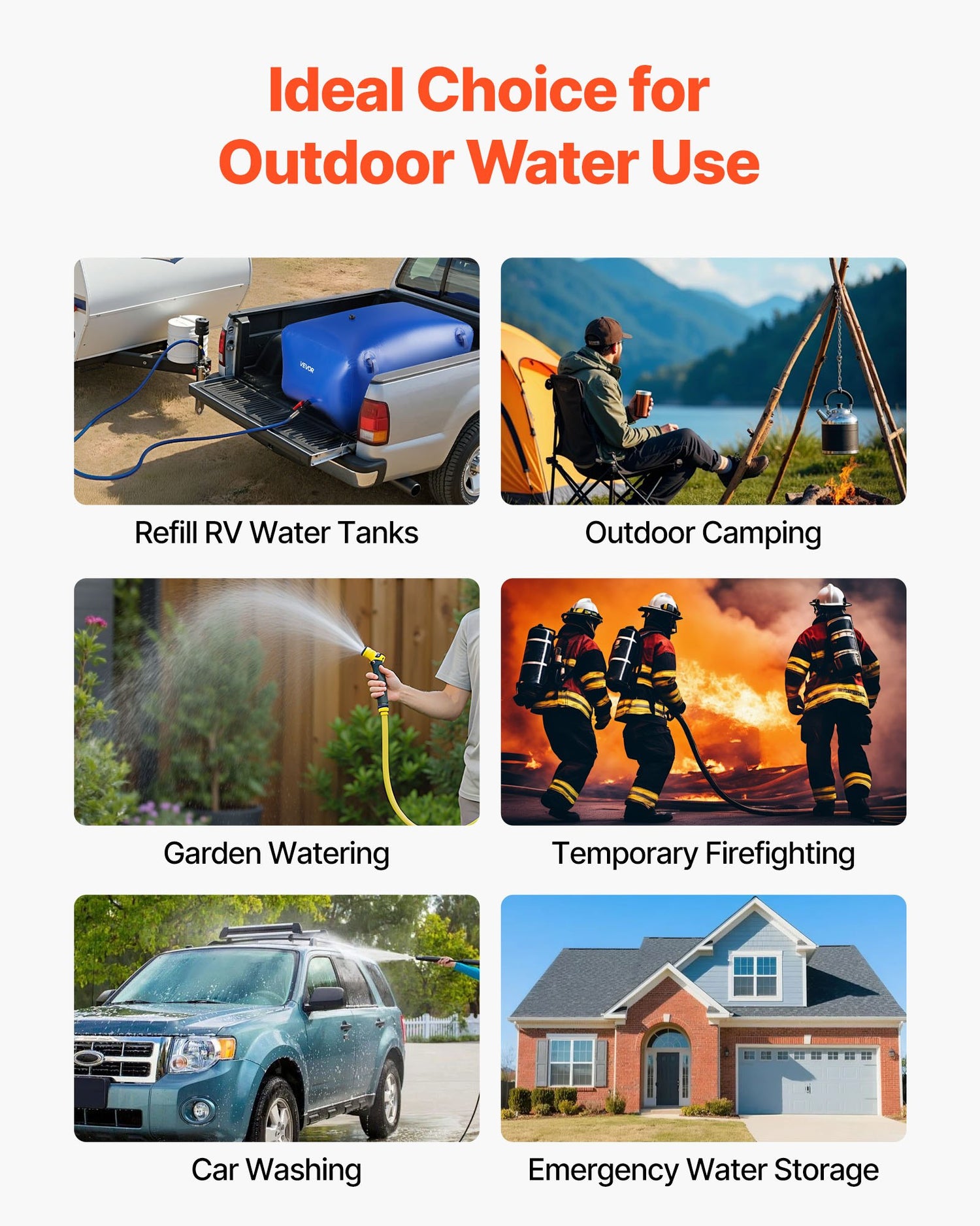 400L (105.7 Gallon) Heavy-Duty PVC Water Storage Bladder