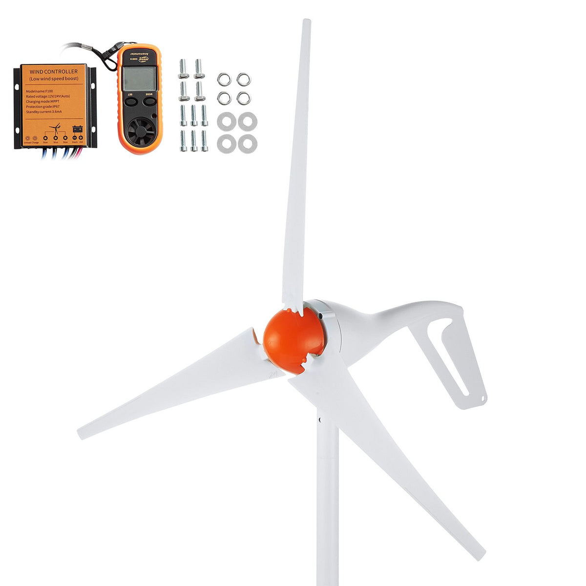 VEVOR 500W 12V Wind Turbine Kit, 3-Blade, MPPT Controller & Anemometer
