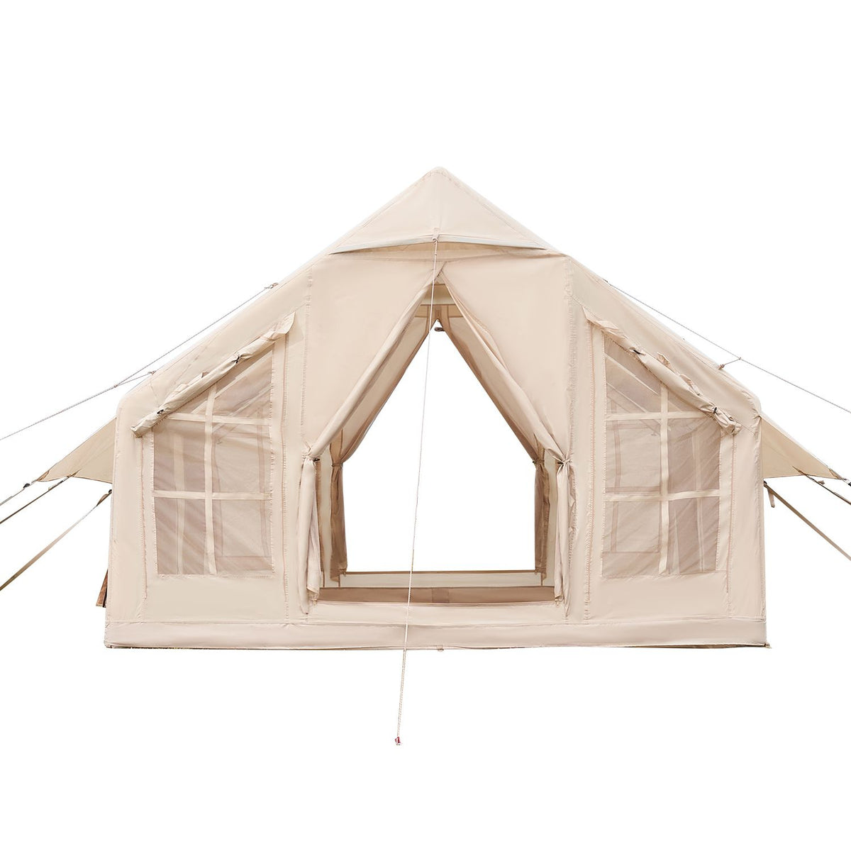 Inflatable Camping Tent, 4-6 Person, 3 x 3 m, with Stove Jack, 2 Doors and 4 Mesh Windows