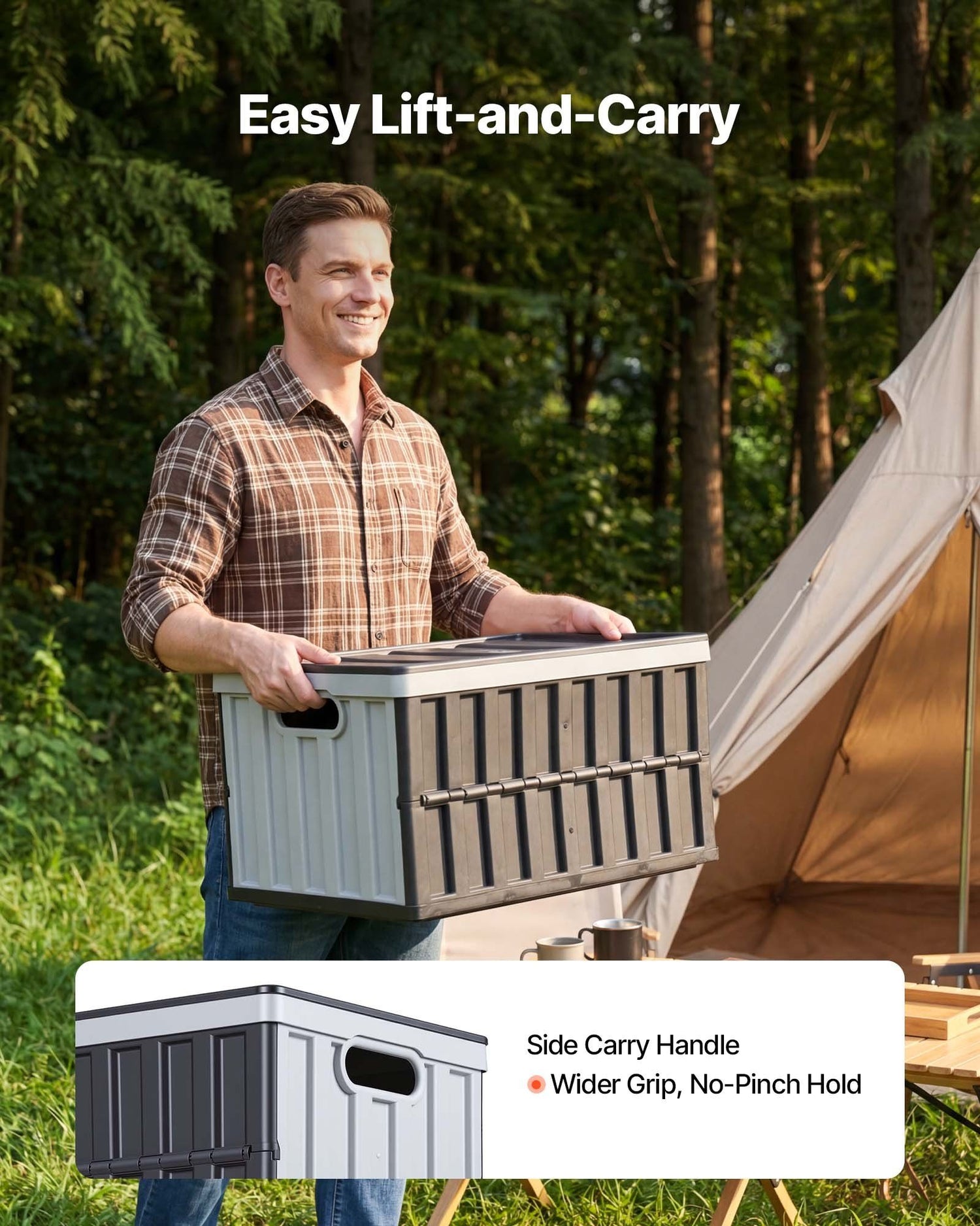 3-Pack 65L Collapsible Storage Crates with Lids – Heavy-Duty, Stackable & Space-Saving