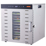 Food Dehydrator, 10 Stainless Trays, 1000W, 30-90°C, 48-Hour Timer