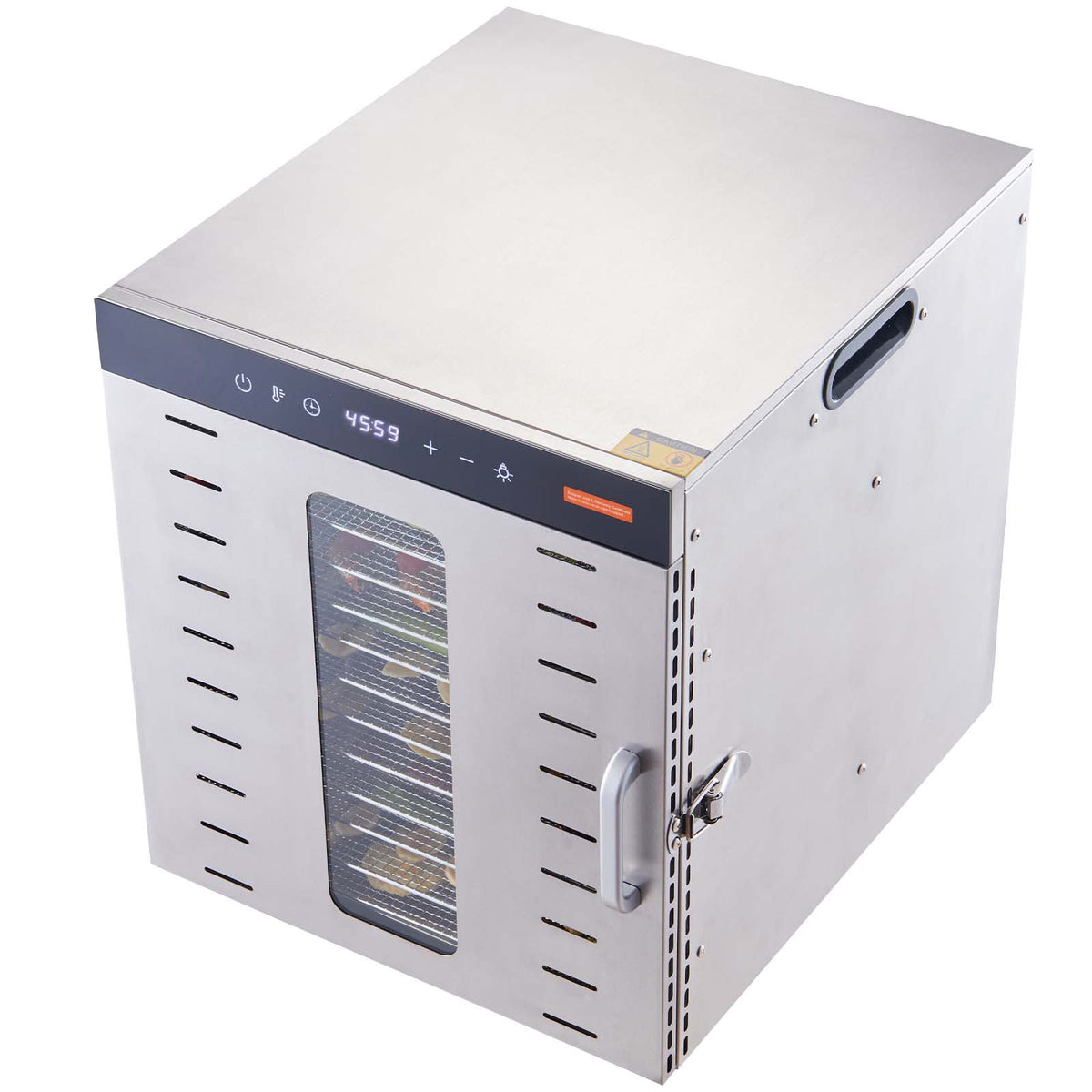 Food Dehydrator, 10 Stainless Trays, 1000W, 30-90°C, 48-Hour Timer