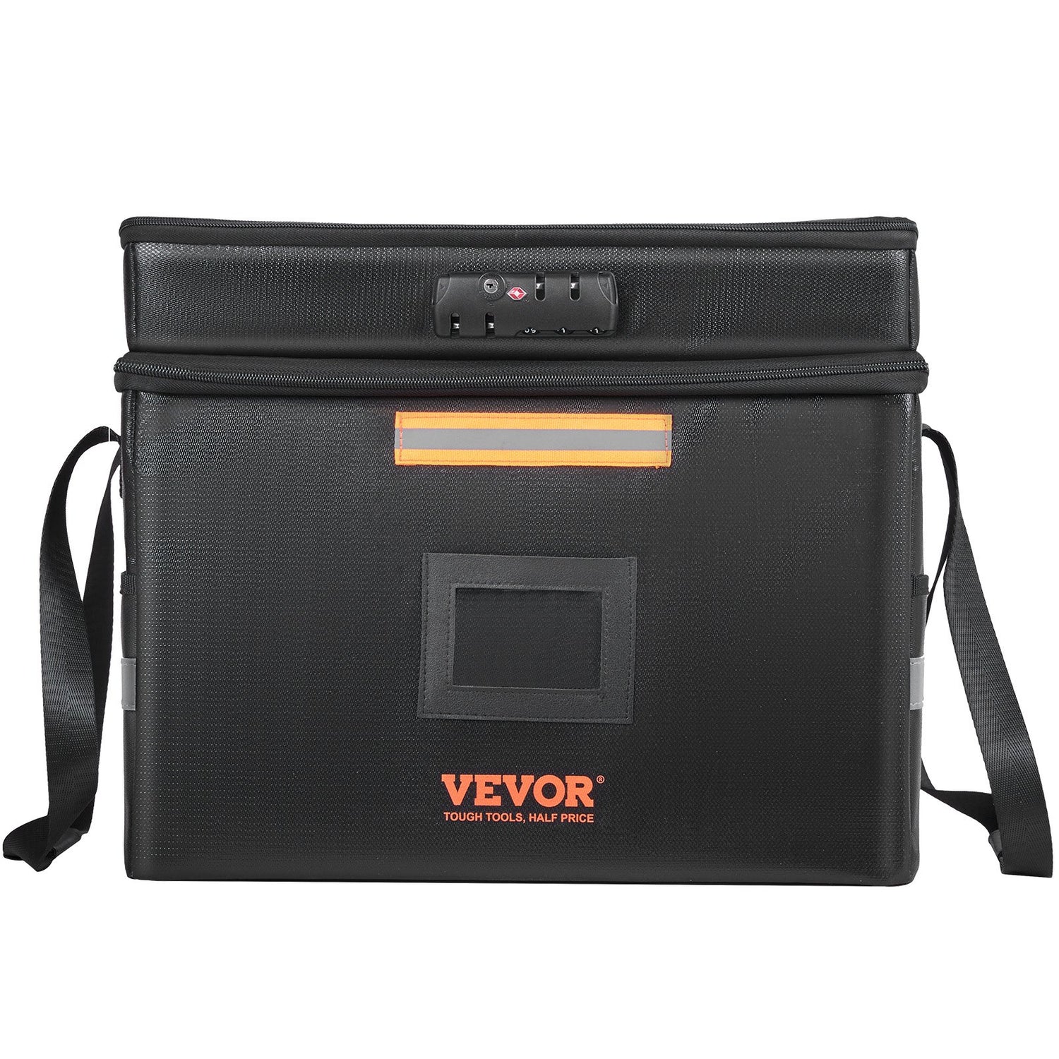 Fireproof Document Box, Fireproof Document Bag with Lock 2000_, Fireproof and Waterproof File Box 450x140x315 mm with Zipper & Handle, for Money, Documents, Jewelry and Passport
