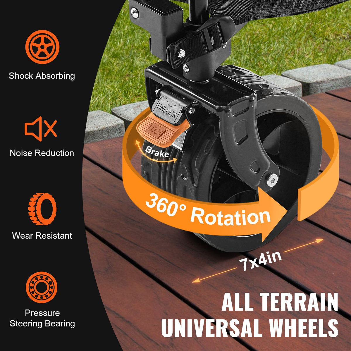 Foldable Double-Decker Wagon, 2-Tier Collapsible Cart, All-Terrain Wheels