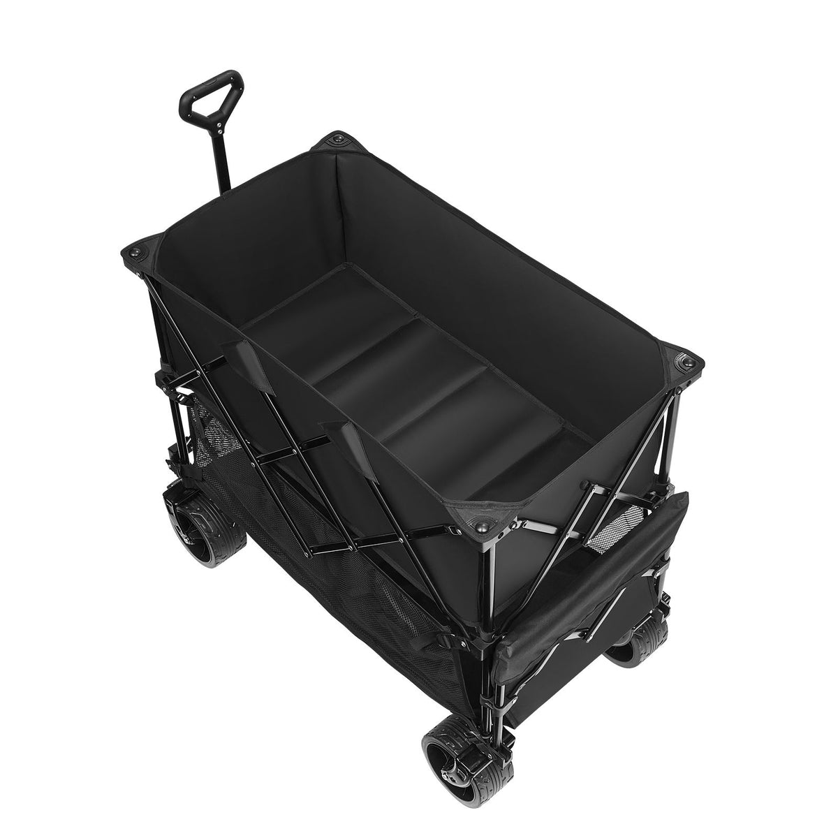 Foldable Double-Decker Wagon, 2-Tier Collapsible Cart, All-Terrain Wheels