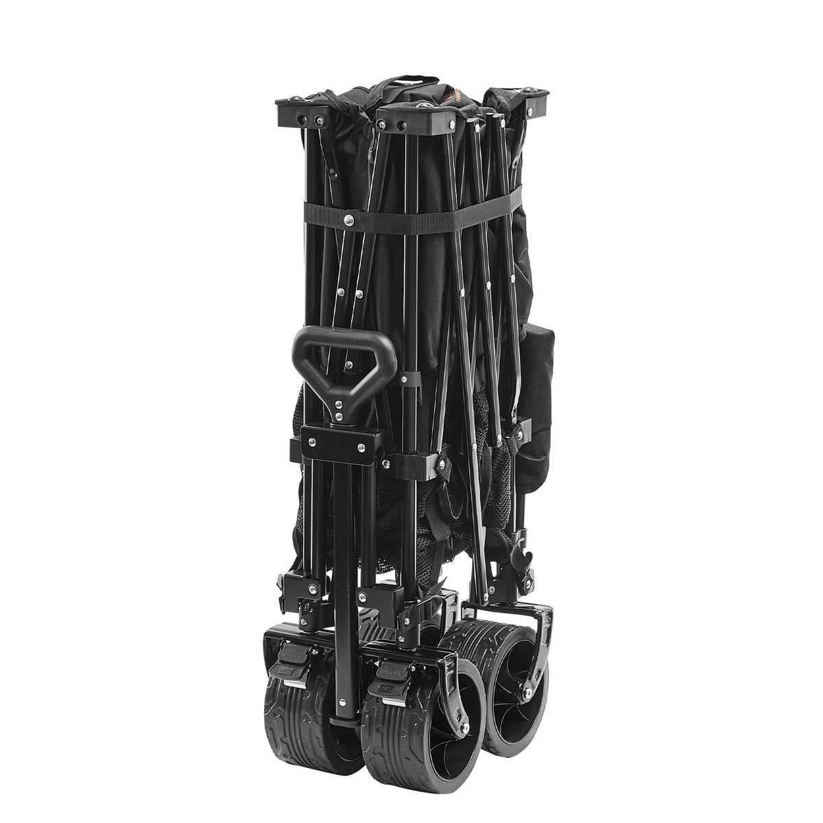 Foldable Double-Decker Wagon, 2-Tier Collapsible Cart, All-Terrain Wheels