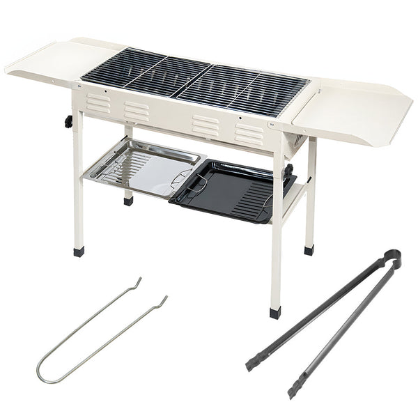 Large Foldable Charcoal Kebab BBQ, Stainless Steel, 65 x 30cm