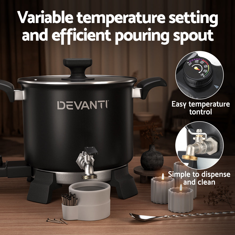 Devanti Non-Stick Electric Wax Melter, 5L, Black