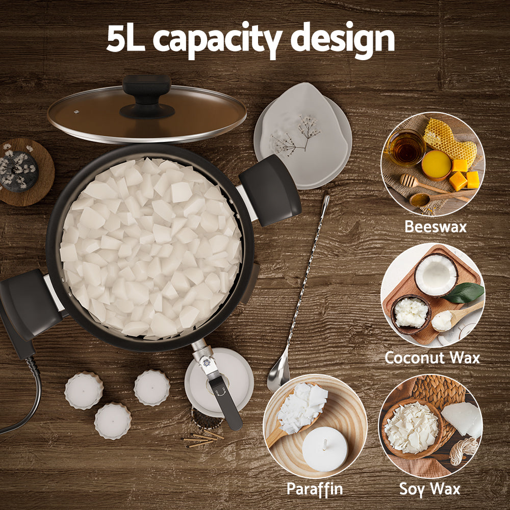 Devanti Non-Stick Electric Wax Melter, 5L, Black
